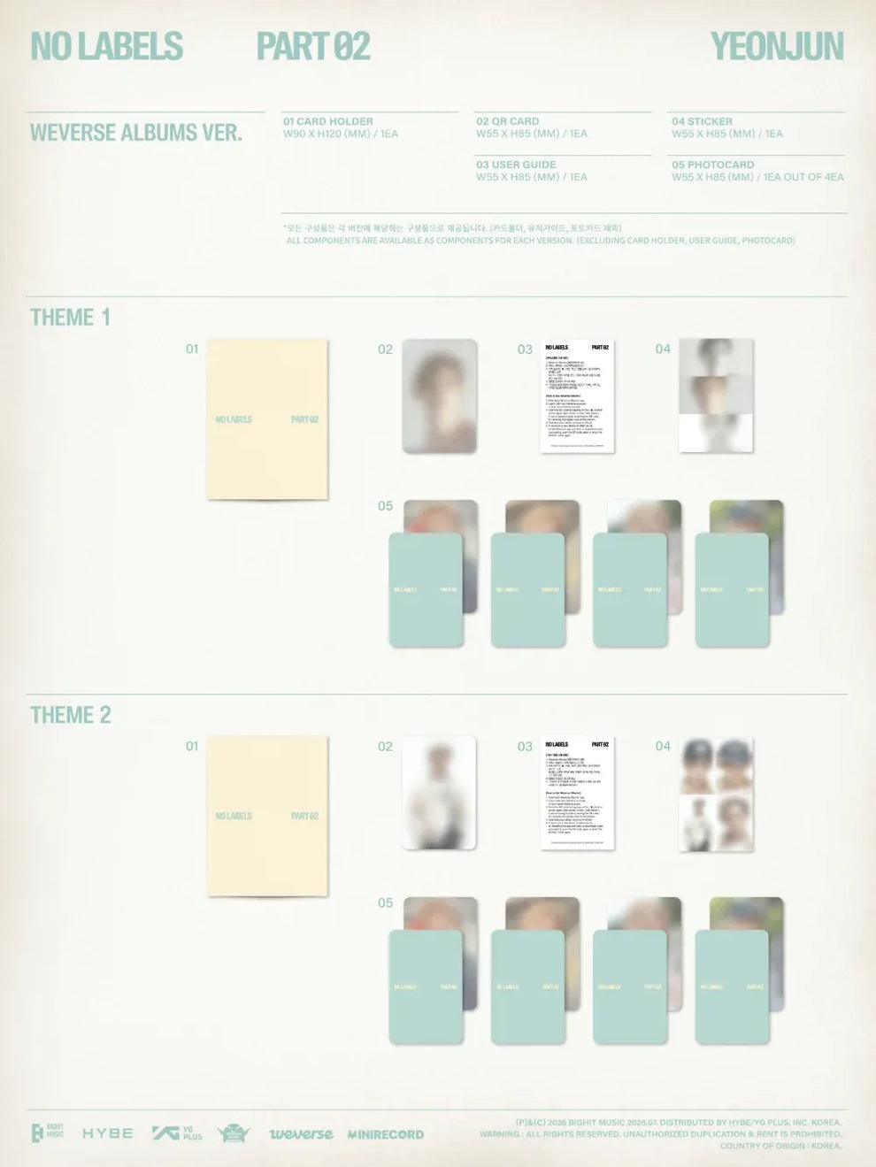 YEONJUN (TXT) - NO LABELS: PART 02 (WEVERSE ALBUMS VER.) (2 VERSIONS) RANDOM