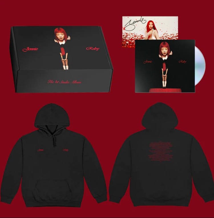 Jennie Ruby box set Black Hoodie + signed digi pack cd