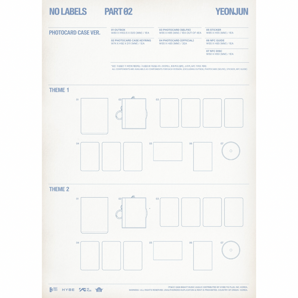 [PRE-ORDER] YEONJUN (TXT) - NO LABELS: PART 02 (PHOTOCARD CASE VER.) (2 VERSIONS) RANDOM