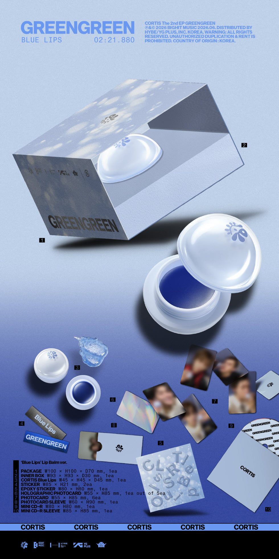 [PRE-ORDER] CORTIS - THE 2ND EP [GREENGREEN] (BLUE LIPS_LIP BALM VER.)
