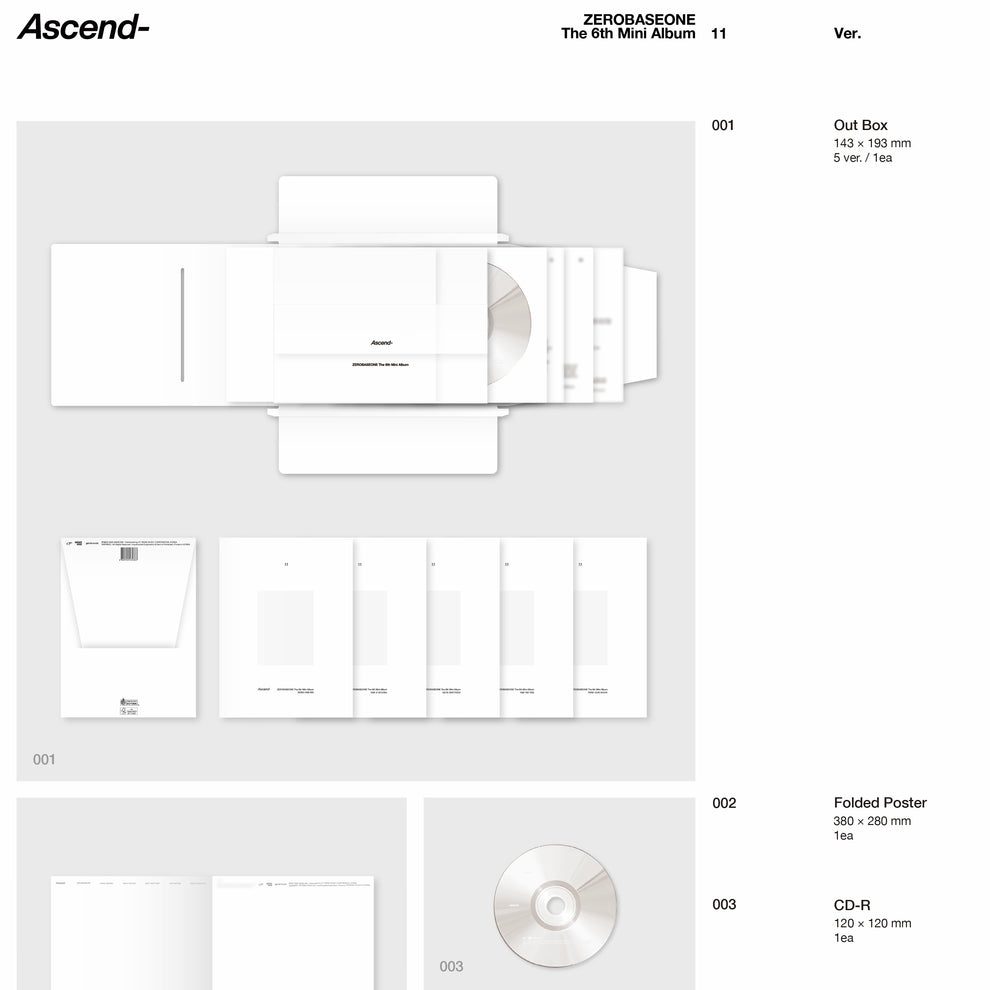 [PRE-ORDER] ZEROBASEONE - THE 6TH MINI ALBUM [ASCEND-] 11 VER. (5 VERSIONS) RANDOM