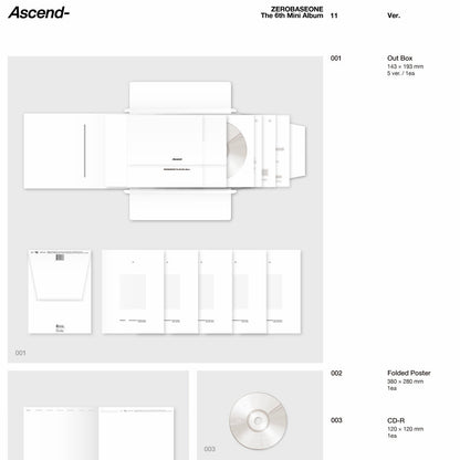 [PRE-ORDER] ZEROBASEONE - THE 6TH MINI ALBUM [ASCEND-] 11 VER. (5 VERSIONS) RANDOM