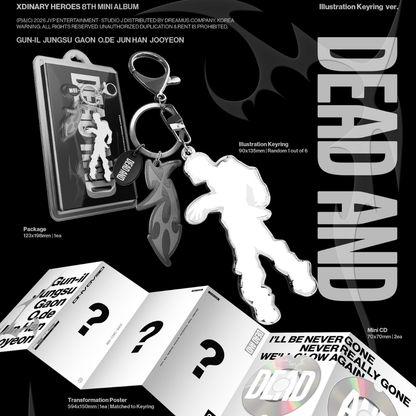 XDINARY HEROES - 8TH MINI ALBUM [DEAD AND] ILLUSTRATION KEYRING VER. (6 VERSIONS)
