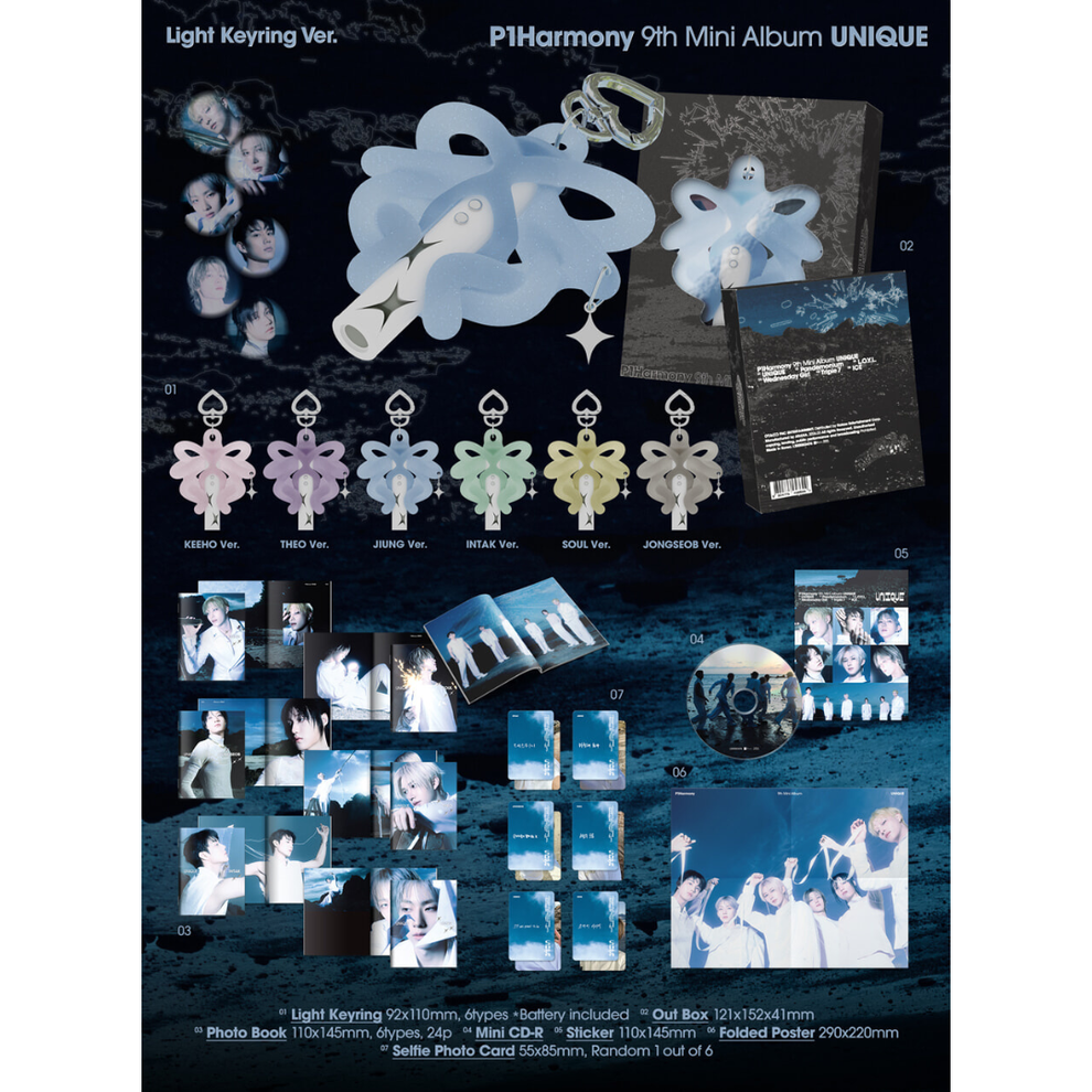P1HARMONY - UNIQUE - LIGHT KEYRING (6 VERSIONS) RANDOM