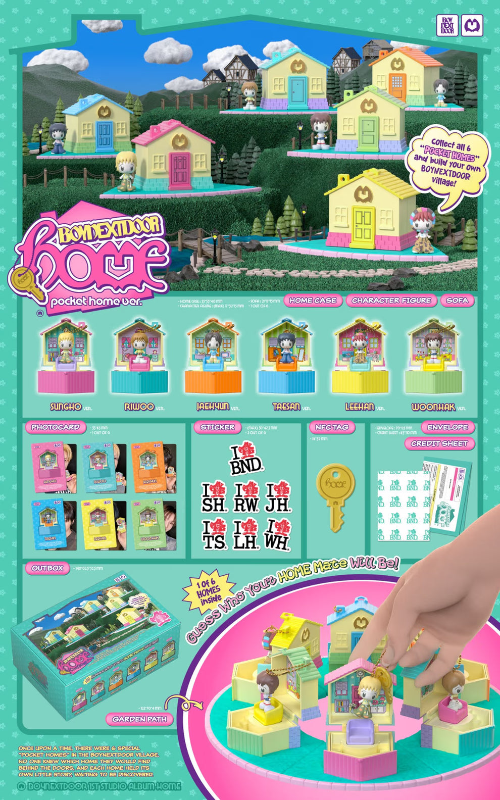 BOYNEXTDOOR - 1ST STUDIO ALBUM [HOME] (POCKET HOME VER.) (6 VERSIONS) RANDOM