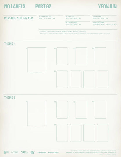 [PRE-ORDER] YEONJUN (TXT) - NO LABELS: PART 02 (WEVERSE ALBUMS VER.) (2 VERSIONS) RANDOM