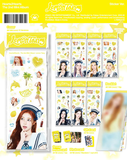 HEARTS2HEARTS - 2ND MINI ALBUM [LEMON TANG] (STICKER VER.) (8 VERSIONS) RANDOM