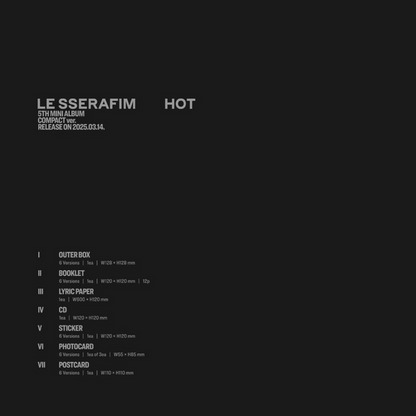 [PRE-ORDER] LE SSERAFIM - 5TH MINI ALBUM 'HOT' (COMPACT VER.)