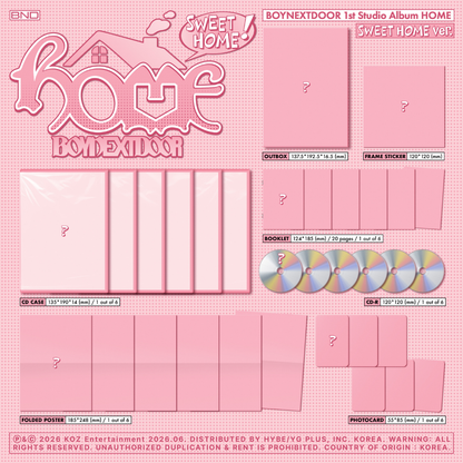 [PRE-ORDER]  BOYNEXTDOOR - 1ST STUDIO ALBUM 'HOME' (SWEET HOME VER.) (6 VERSIONS) RANDOM