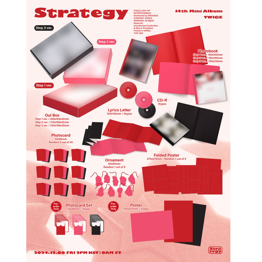 [PRE-ORDER] (JYPSHOP POB)TWICE – 14th Mini Album [STRATEGY] (Set)