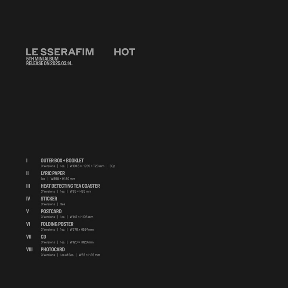 [PRE-ORDER] LE SSERAFIM - 5TH MINI ALBUM 'HOT'