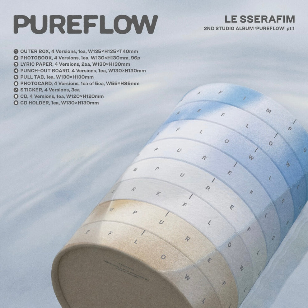 [PRE-ORDER] (WEVERSE POB) LE SSERAFIM - 2ND STUDIO ALBUM [PUREFLOW PT.1]  SET (4 Album)