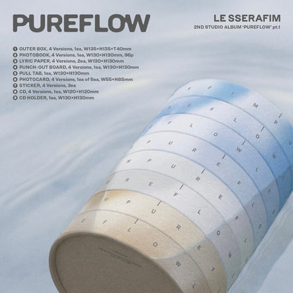[PRE-ORDER] (WEVERSE POB) LE SSERAFIM - 2ND STUDIO ALBUM [PUREFLOW PT.1]  SET (4 Album)