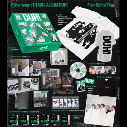 [PRE-ORDER] P1HARMONY - 8TH MINI ALBUM [DUH!] PLAIN WHITE T VER.