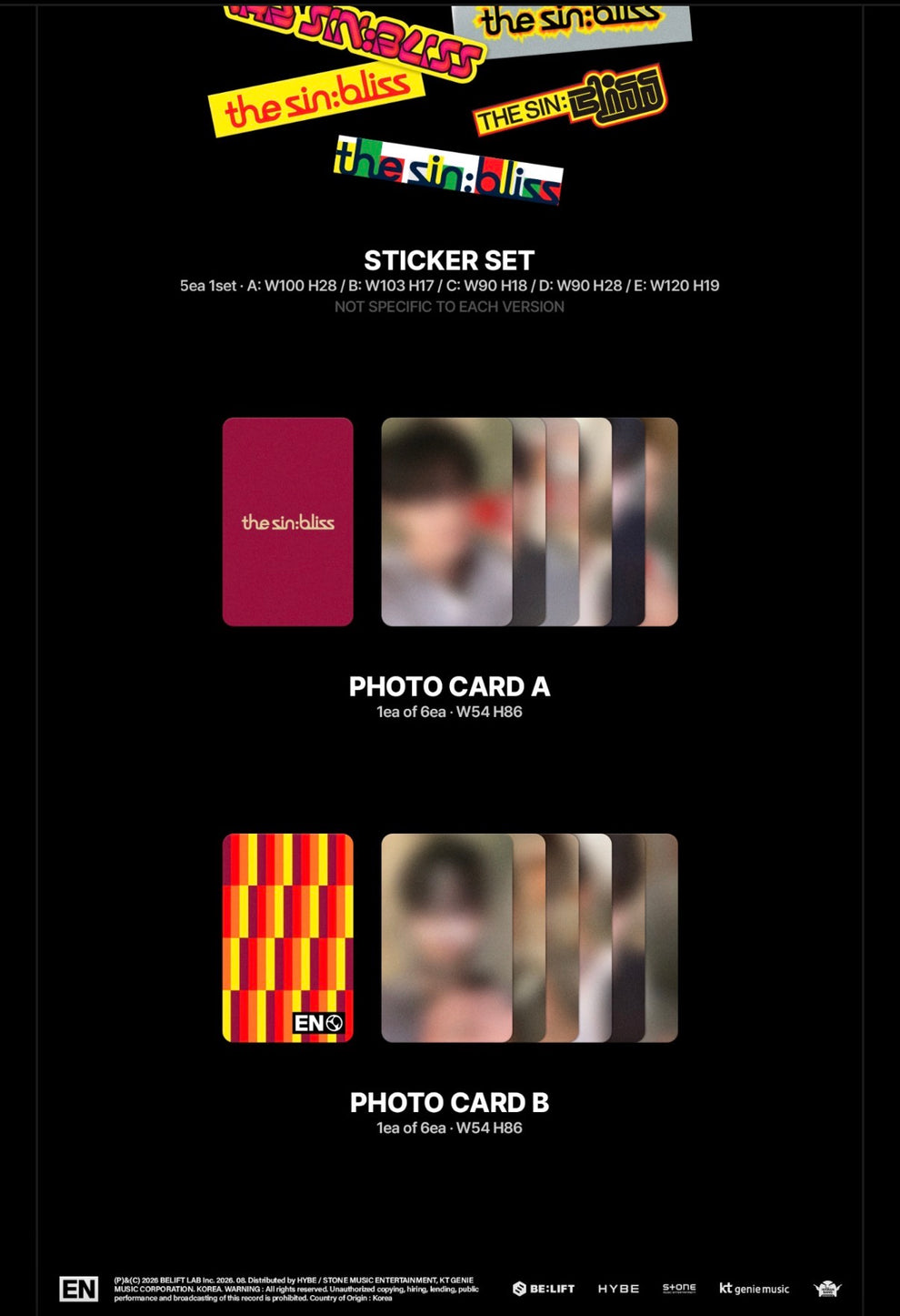 [PRE-ORDER] (WEVERSE POB) ENHYPEN - THE SIN: BLISS (4 VERSIONS) RANDOM