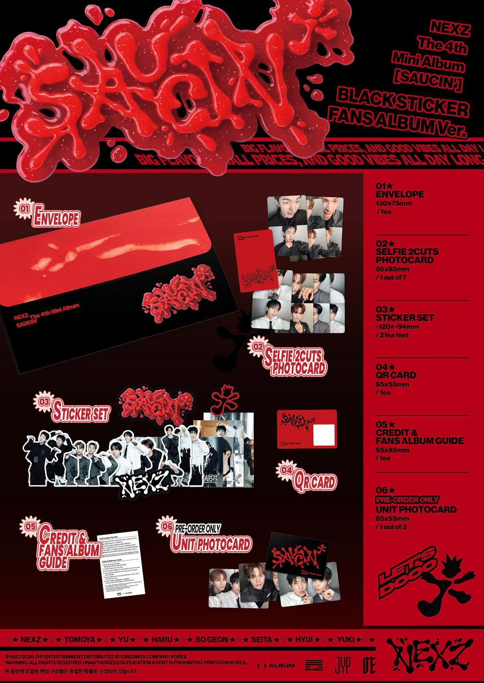 NEXZ - 4TH MINI ALBUM [SAUCIN'] STICKER FANS ALBUM VER. (2 VERSIONS)