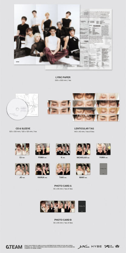 &TEAM - KR 2ND MINI ALBUM [MARK ON ME] SOLO VER. (9 VERSIONS)