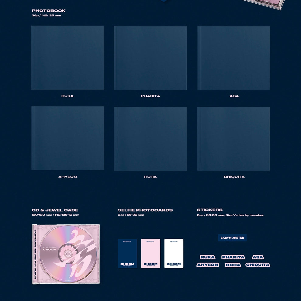 [PRE-ORDER] (WEVERSE EARLY BRID POB) BABYMONSTER - 3RD MINI ALBUM [CHOOM] JEWEL VER. SET (6 Album)