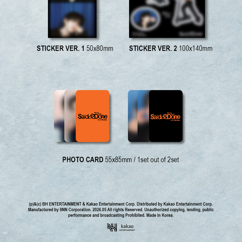 PARK JINYOUNG - 2ND MINI ALBUM [SAID & DONE] (ARCHIVE VER.)