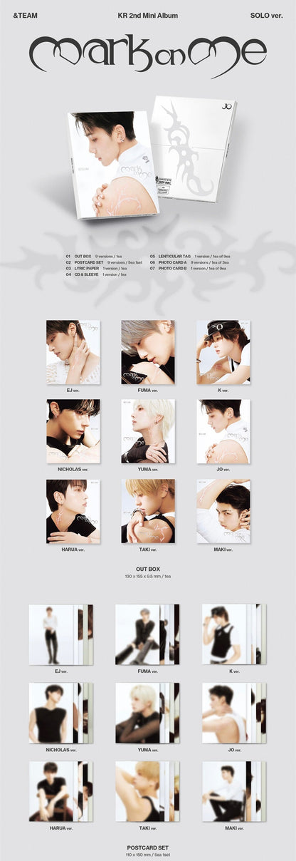 &TEAM - KR 2ND MINI ALBUM [MARK ON ME] SOLO VER. (9 VERSIONS)