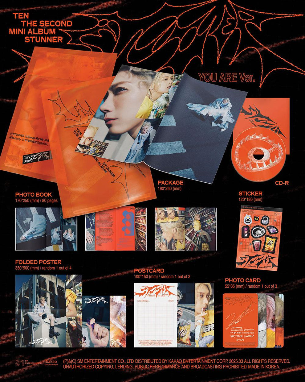 TEN - 2ND MINI ALBUM [STUNNER] (PACK BOOK VER.) (YOU ARE VER.)