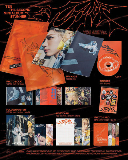 TEN - 2ND MINI ALBUM [STUNNER] (PACK BOOK VER.) (YOU ARE VER.)
