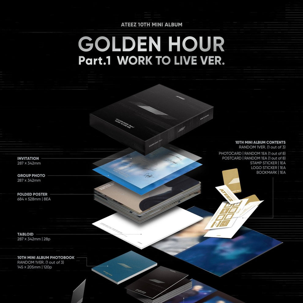 ATEEZ 10th Mini Album [GOLDEN HOUR Part.1] (WORK TO LIVE VER.)