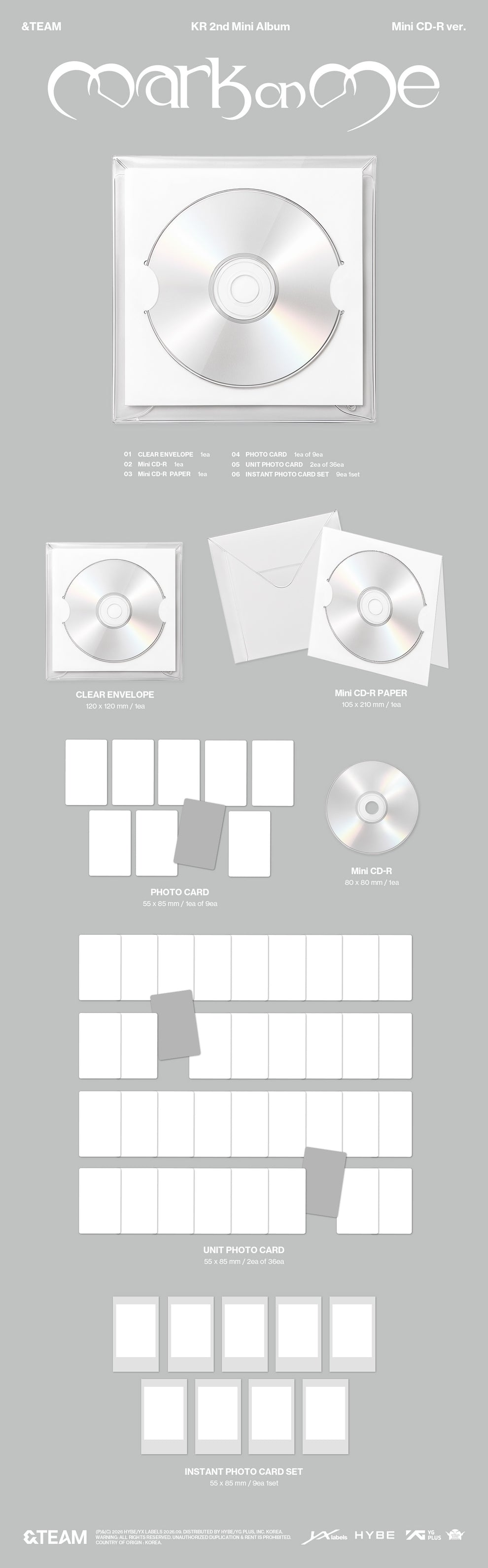 [PRE-ORDER] &TEAM - KR 2ND MINI ALBUM [MARK ON ME] MINI CD-R VER.