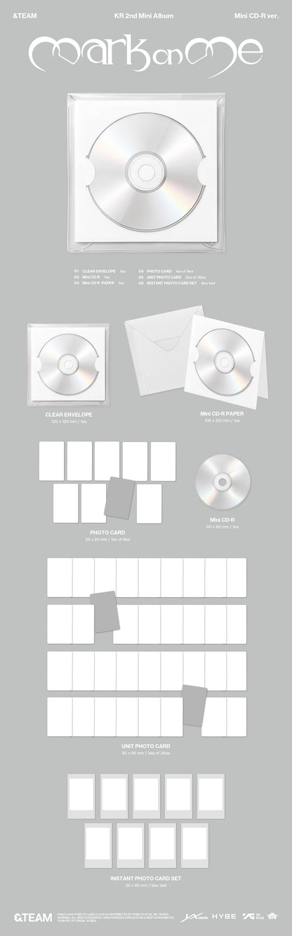 [PRE-ORDER] &TEAM - KR 2ND MINI ALBUM [MARK ON ME] MINI CD-R VER.