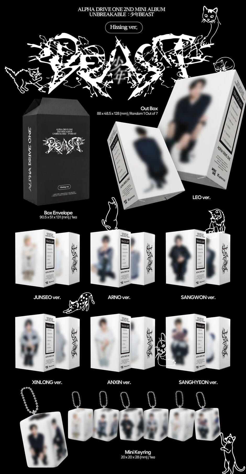 ALPHA DRIVE ONE - 2ND MINI ALBUM [UNBREAKABLE : 少年BEAST] HISSING VER. (7 VERSIONS) RANDOM