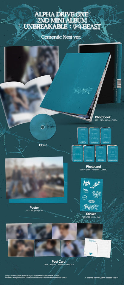 ALPHA DRIVE ONE - 2ND MINI ALBUM [UNBREAKABLE : 少年BEAST] CEMENTIC NEST VER.