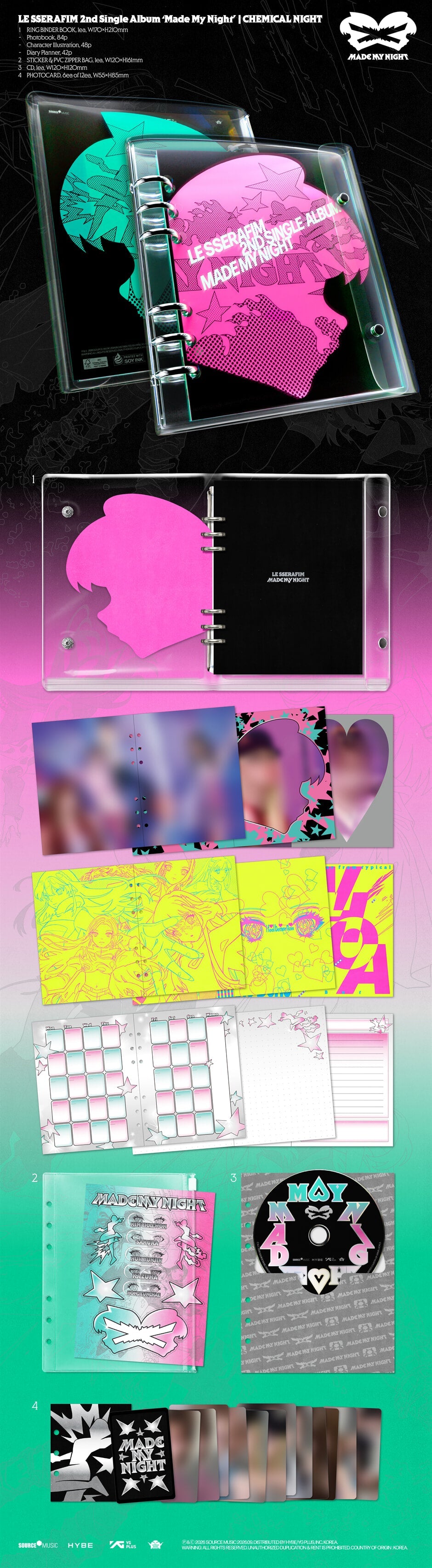 [PRE-ORDER] LE SSERAFIM - 2ND SINGLE ALBUM [MADE MY NIGHT] CHEMICAL NIGHT