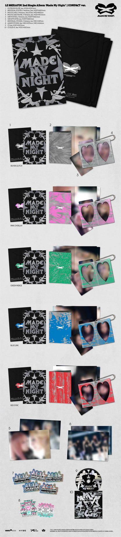 [PRE-ORDER] LE SSERAFIM - 2ND SINGLE ALBUM [MADE MY NIGHT] COMPACT VER. (5 VERSIONS) RANDOM