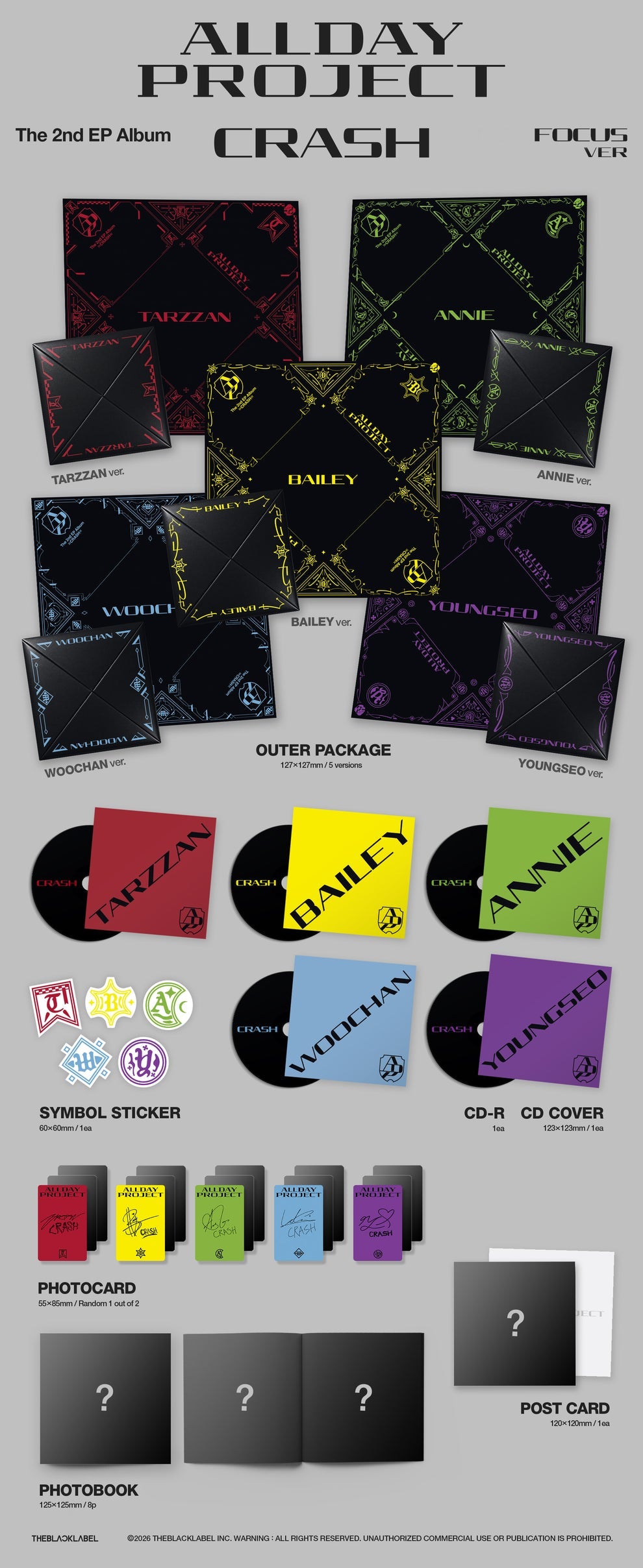 [PRE-ORDER] ALLDAY PROJECT - THE 2ND EP ALBUM [CRASH] FOCUS VER. (5 VERSIONS) RANDOM