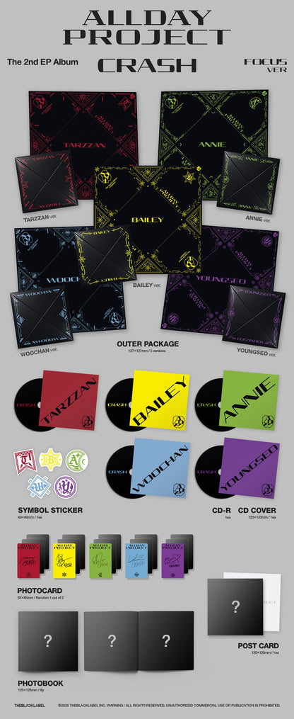 [PRE-ORDER] ALLDAY PROJECT - THE 2ND EP ALBUM [CRASH] FOCUS VER. (5 VERSIONS) RANDOM