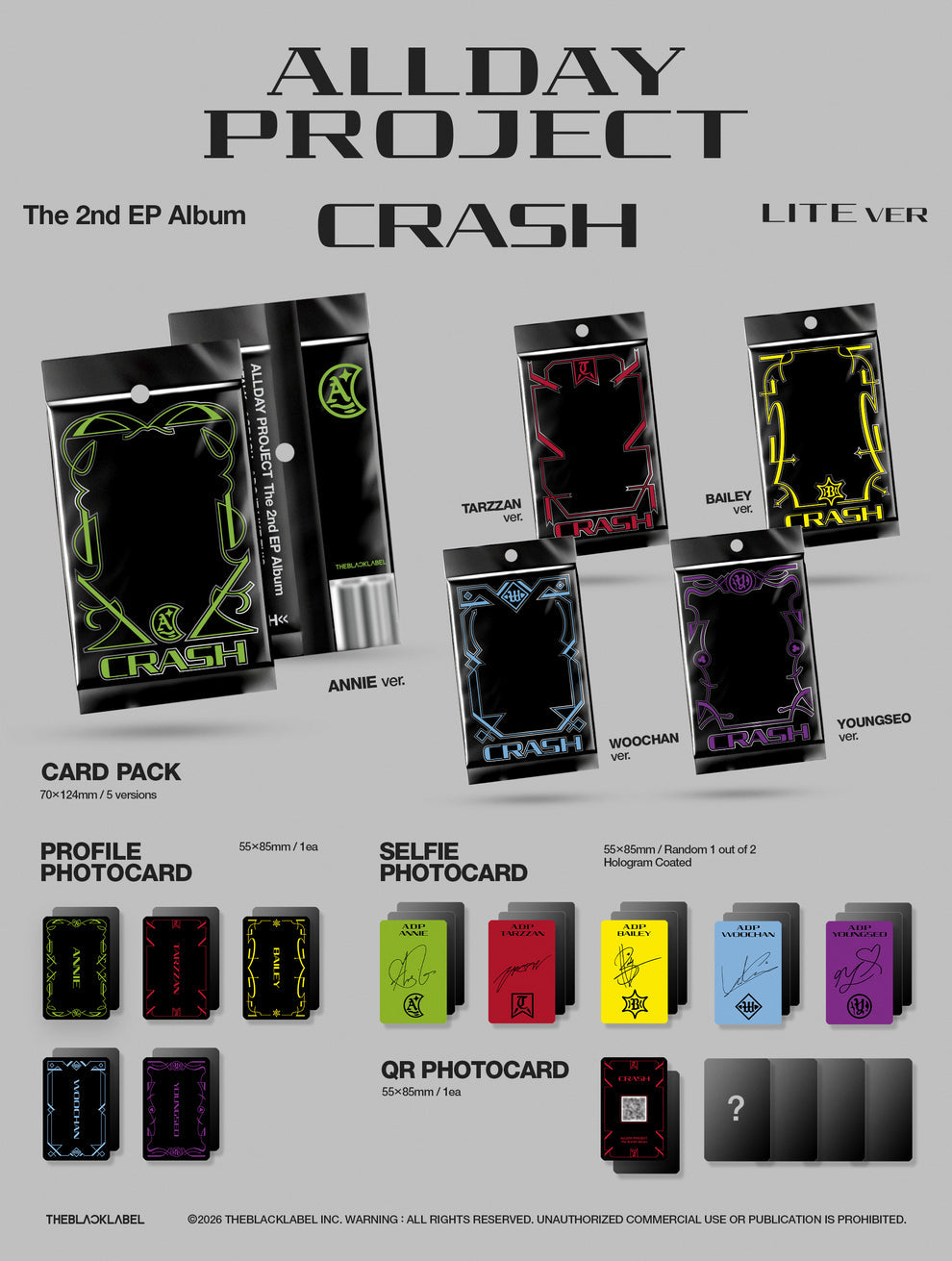[PRE-ORDER] ALLDAY PROJECT - THE 2ND EP ALBUM [CRASH] LITE VER. (5 VERSIONS) RANDOM