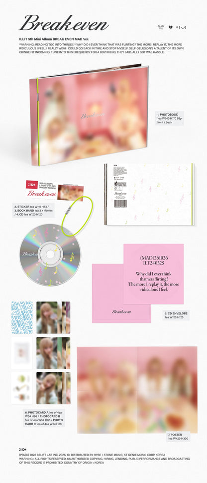 [PRE-ORDER] ILLIT - 5TH MINI ALBUM [BREAK EVEN] (3 VERSIONS) RANDOM