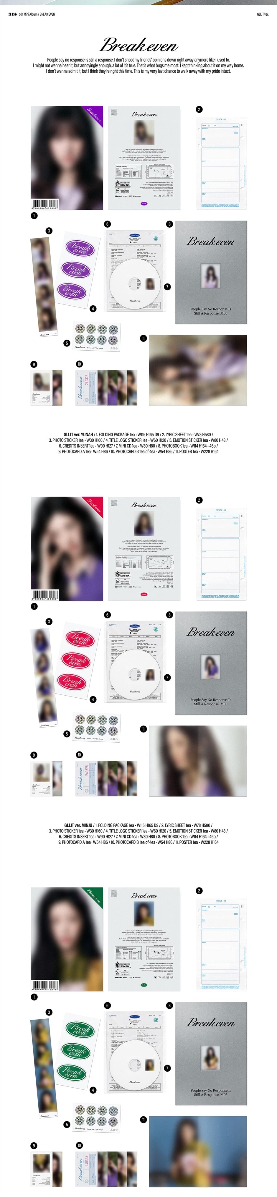 [PRE-ORDER] ILLIT - 5TH MINI ALBUM [BREAK EVEN] (GLLIT VER.) (5 VERSIONS) RANDOM