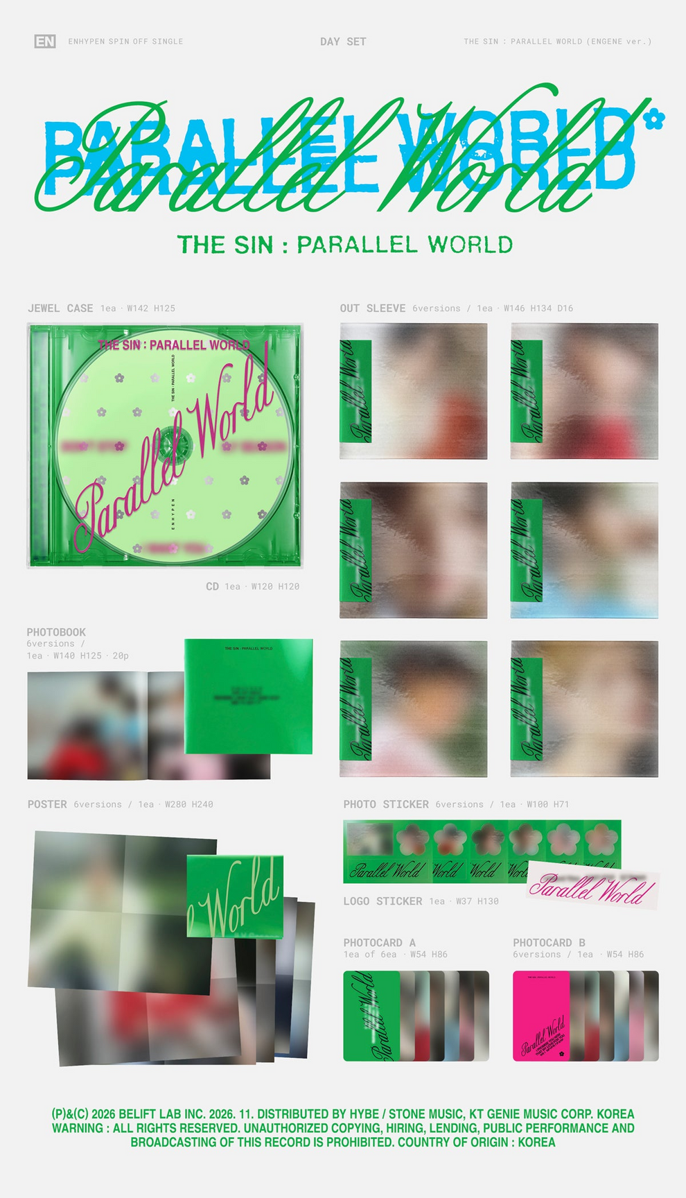 [PRE-ORDER] (ALADIN POB) ENHYPEN - [THE SIN: PARALLEL WORLD] (ENGENE VER.) (12 VERSIONS) RANDOM