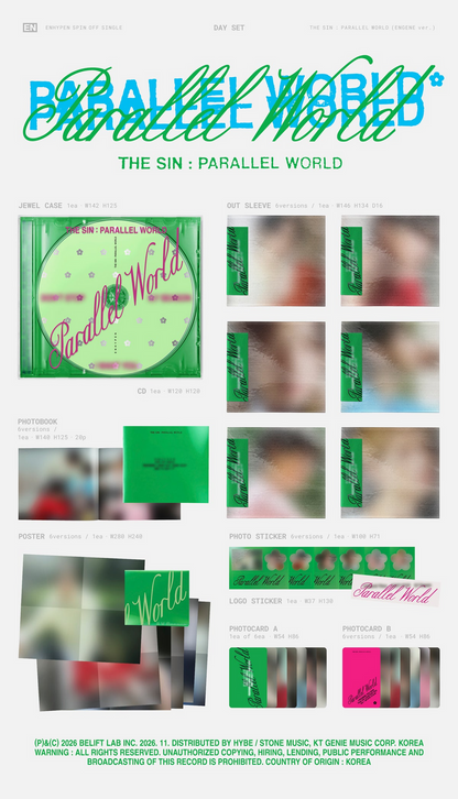 [PRE-ORDER] (ALADIN POB) ENHYPEN - [THE SIN: PARALLEL WORLD] (ENGENE VER.) (12 VERSIONS) RANDOM
