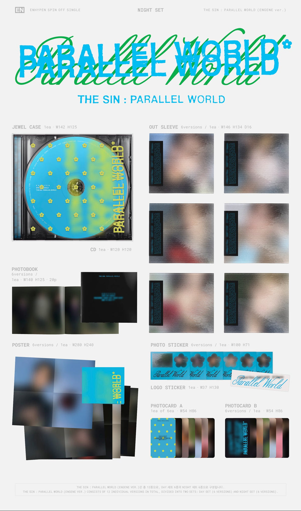 [PRE-ORDER] (WEVERSE POB) ENHYPEN - [THE SIN: PARALLEL WORLD] (ENGENE VER.) NIGHT SET (6 VERSIONS) SET