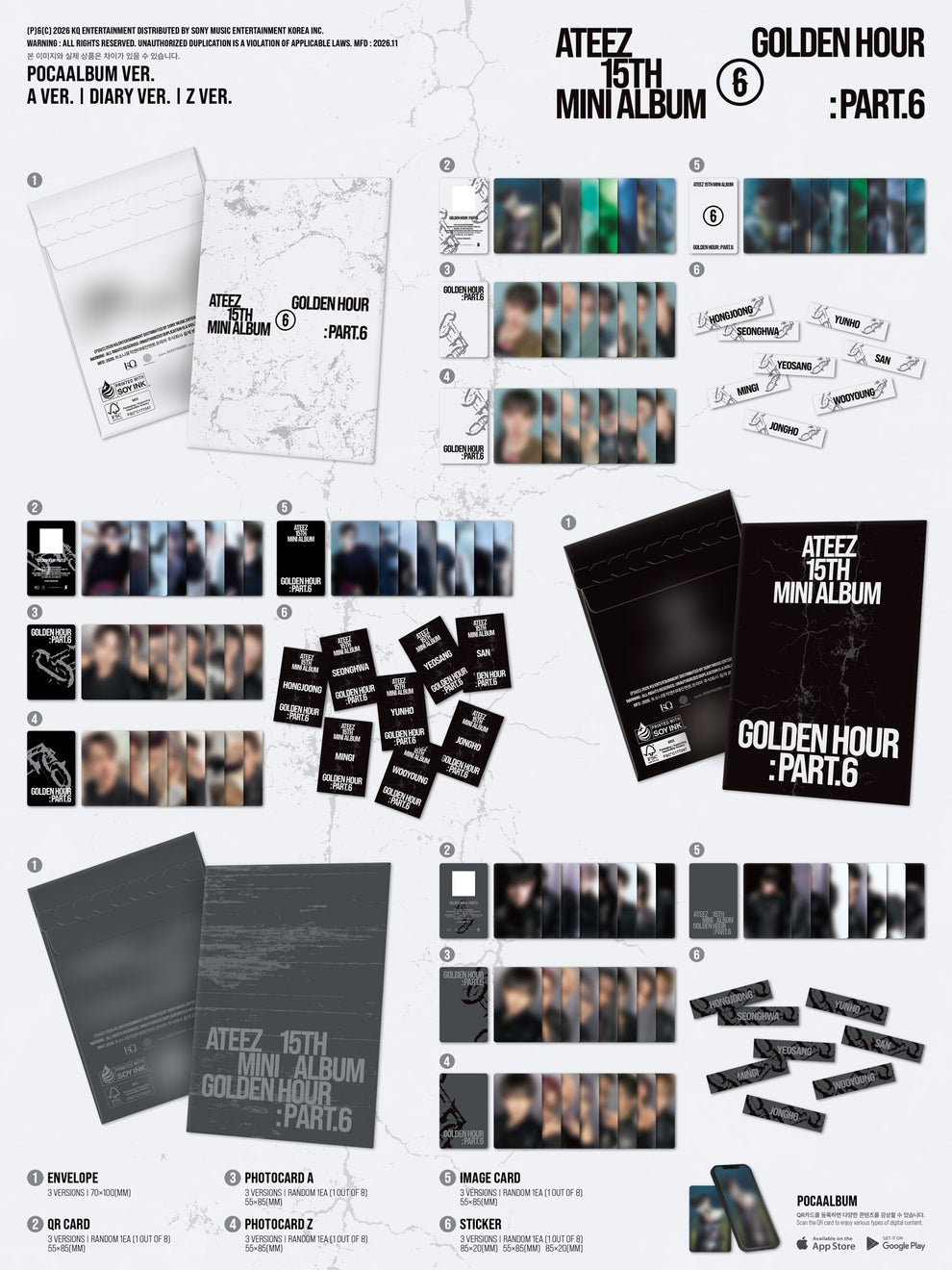 [PRE-ORDER] ATEEZ - GOLDEN HOUR : PART.6 (POCAALBUM VER.) (3 VERSIONS) SET