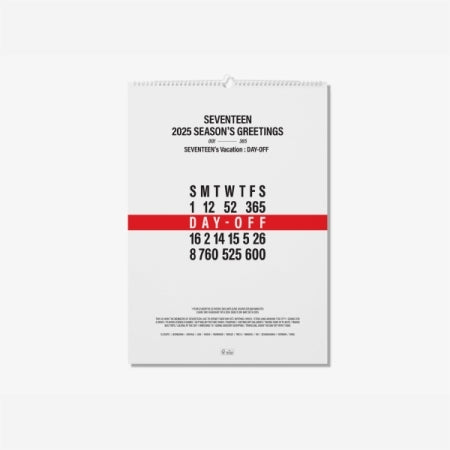 [PRE-ORDER] SEVENTEEN - 2025 WALL CALENDAR