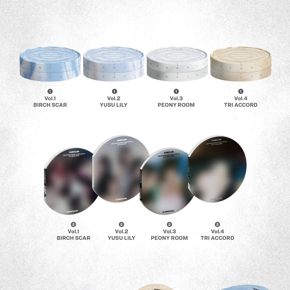 [PRE-ORDER] (WEVERSE POB) LE SSERAFIM - 2ND STUDIO ALBUM [PUREFLOW PT.1]  SET (4 Album)