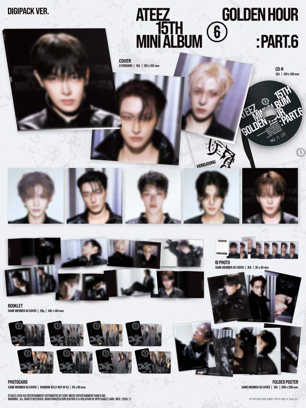 [PRE-ORDER] ATEEZ - GOLDEN HOUR : PART.6 (DIGIPACK VER.) (8 VERSIONS) RANDOM