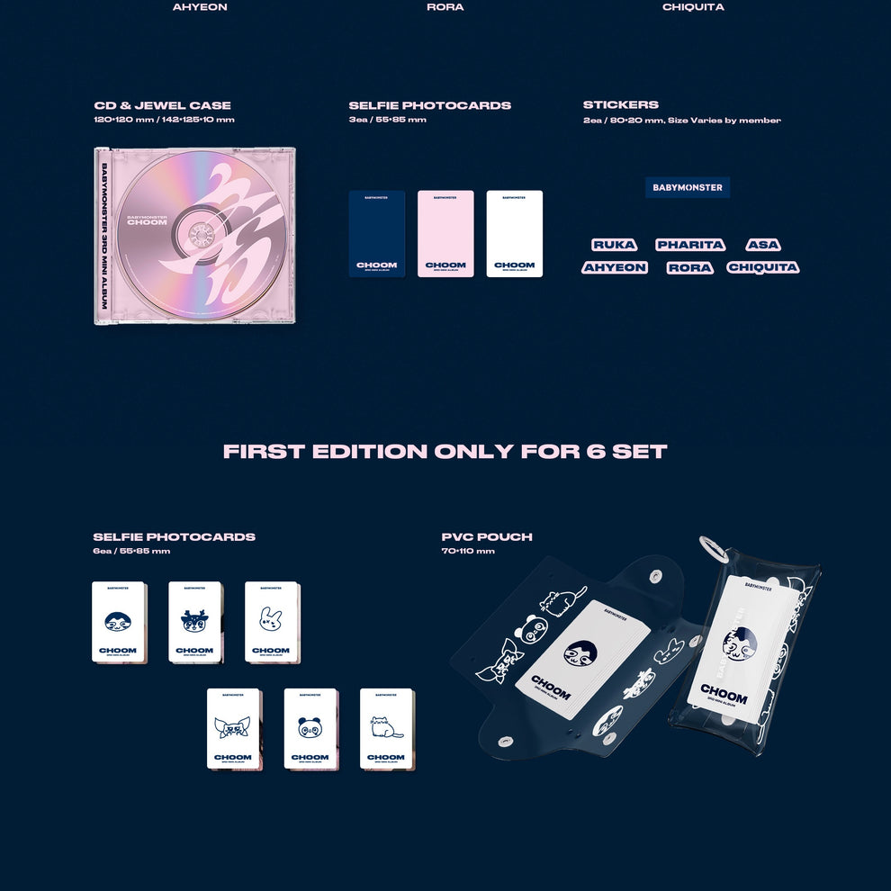 [PRE-ORDER] (WEVERSE EARLY BRID POB) BABYMONSTER - 3RD MINI ALBUM [CHOOM] JEWEL VER. SET (6 Album)