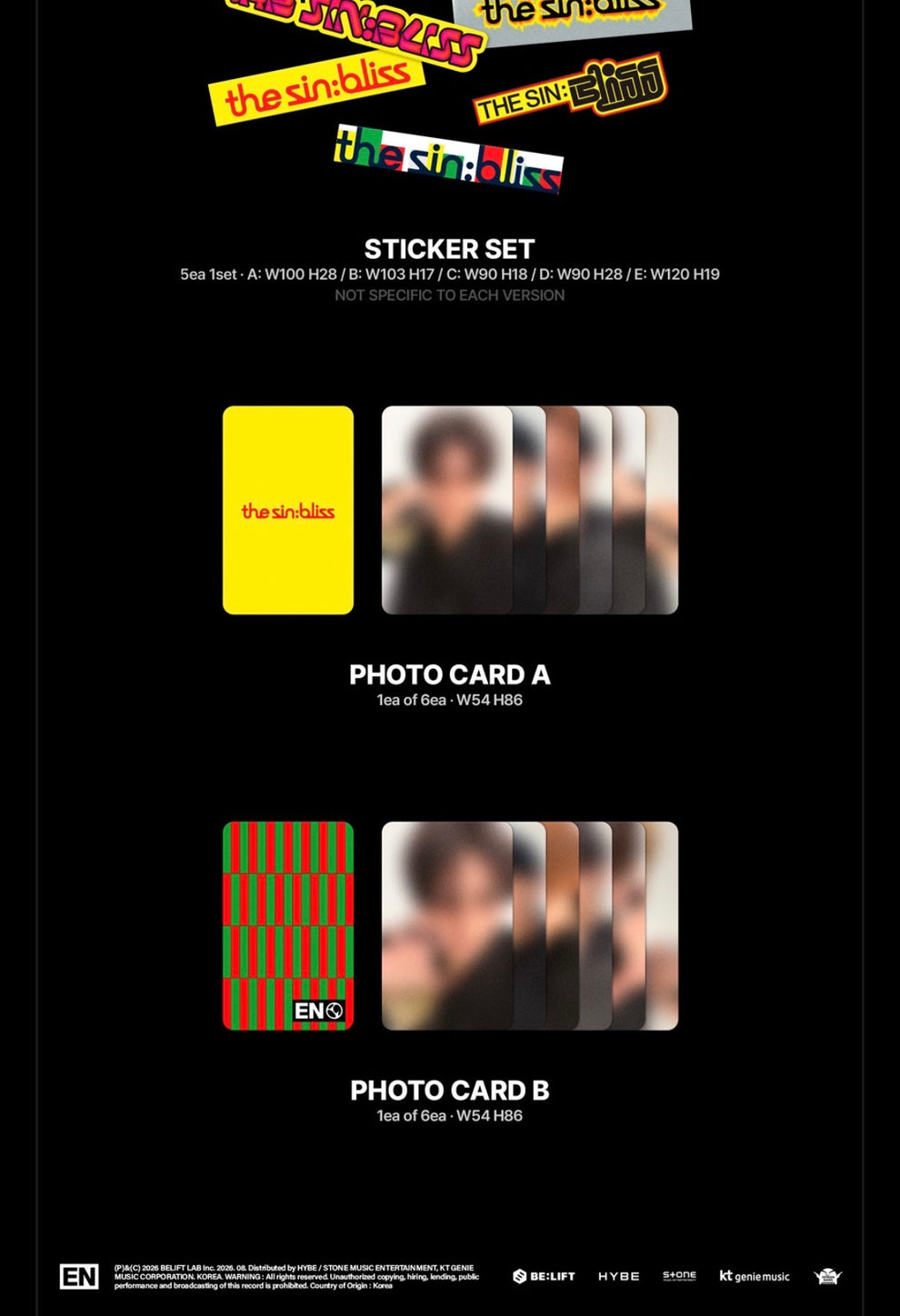 [PRE-ORDER] (WEVERSE POB) ENHYPEN - THE SIN: BLISS (4 VERSIONS) RANDOM