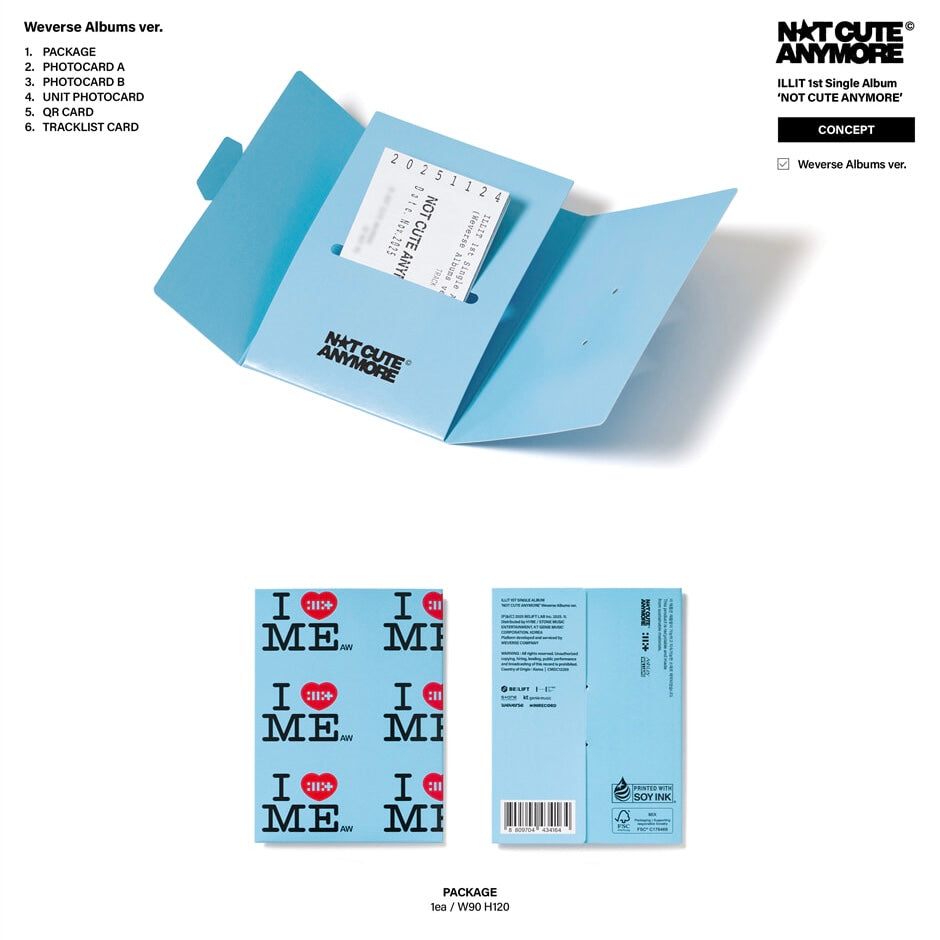 [PRE-ORDER] ILLIT - 1ST SINGLE ALBUM [NOT CUTE ANYMORE] (WEVERSE ALBUMS VER.)