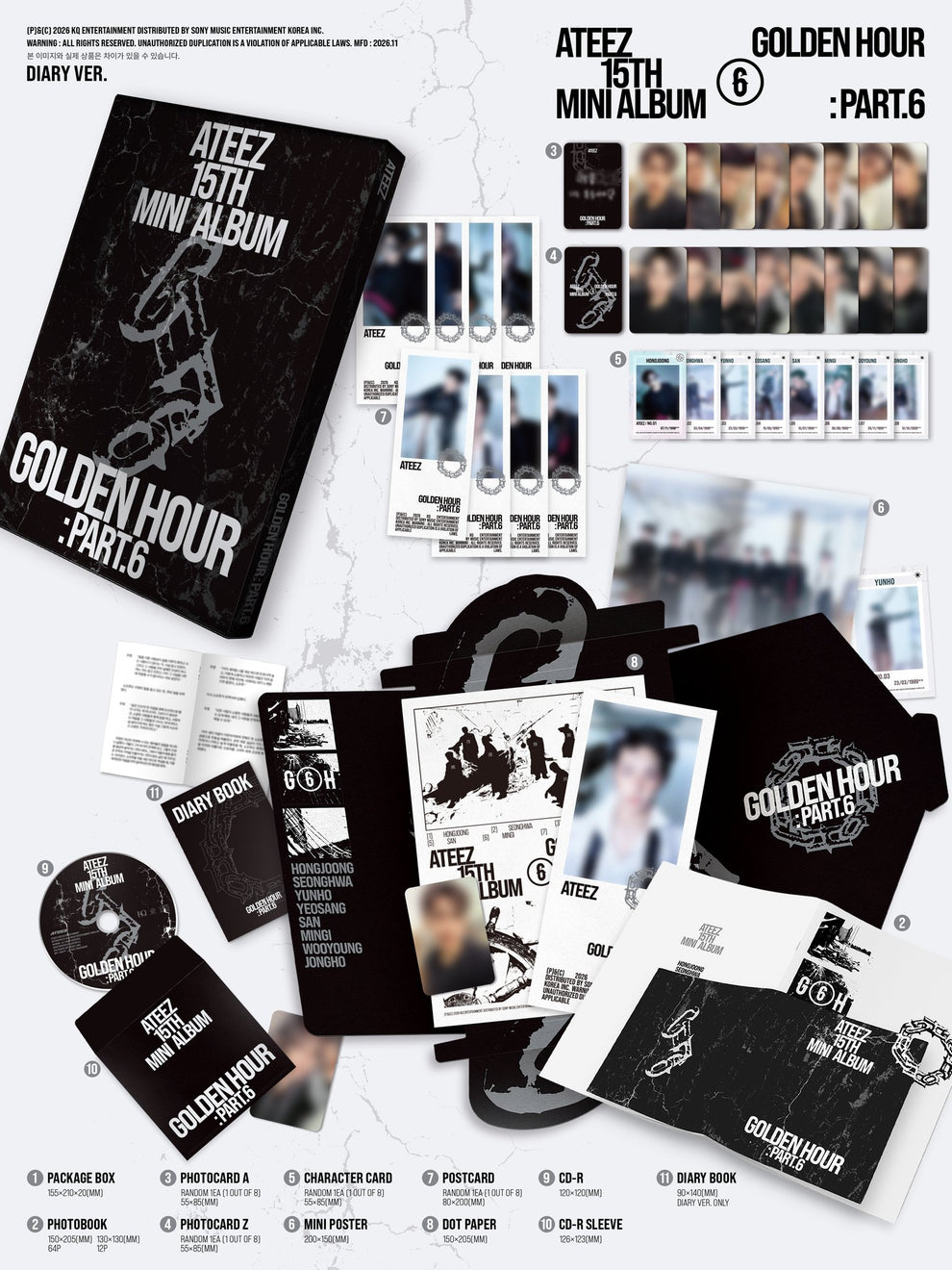 [PRE-ORDER] ATEEZ - GOLDEN HOUR : PART.6 (3 VERSIONS) RANDOM