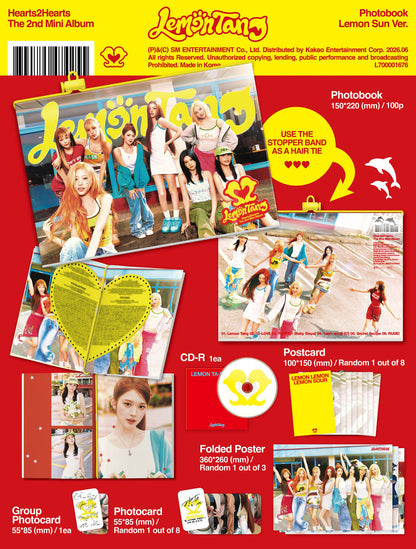HEARTS2HEARTS - 2ND MINI ALBUM [LEMON TANG] (PHOTOBOOK VER.) (2 VERSIONS) RANDOM